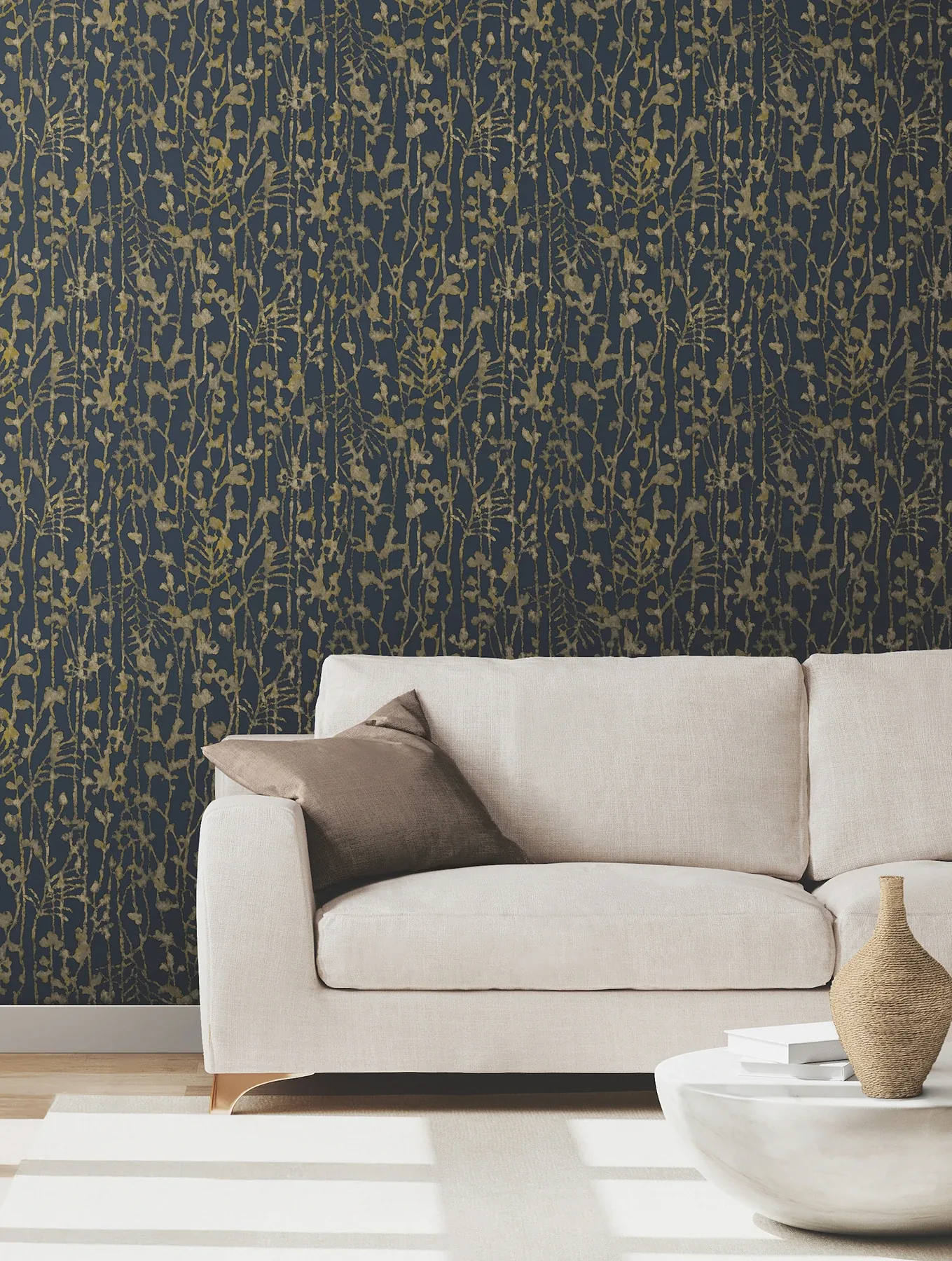 York Designer Series Filigree Navy Abstract Wallpaper - SKU VR1561