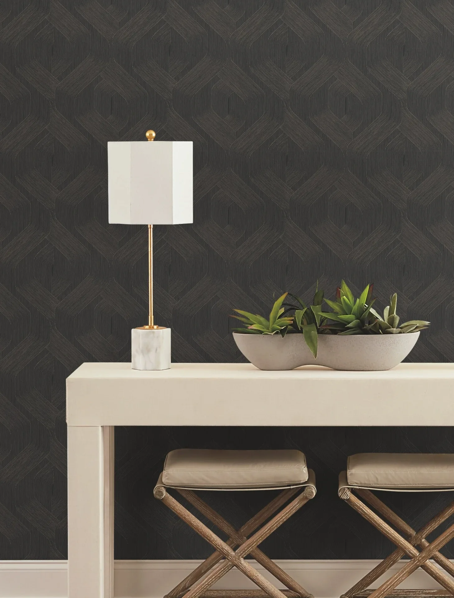 York Designer Series Fine Line Black Geometric Wallpaper | Wallpaper Twins York Designer Series Fine Line Black Geometric Wallpaper - SKU NT6192