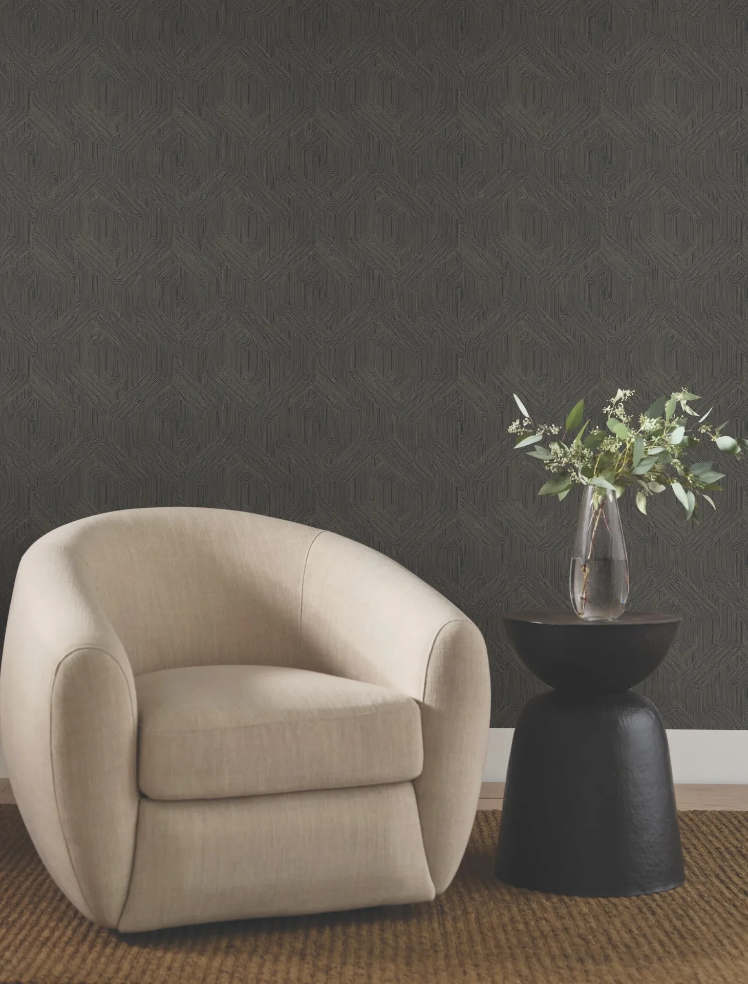 York Designer Series Fine Line Black Geometric Wallpaper | Wallpaper Twins York Designer Series Fine Line Black Geometric Wallpaper - SKU NT6192