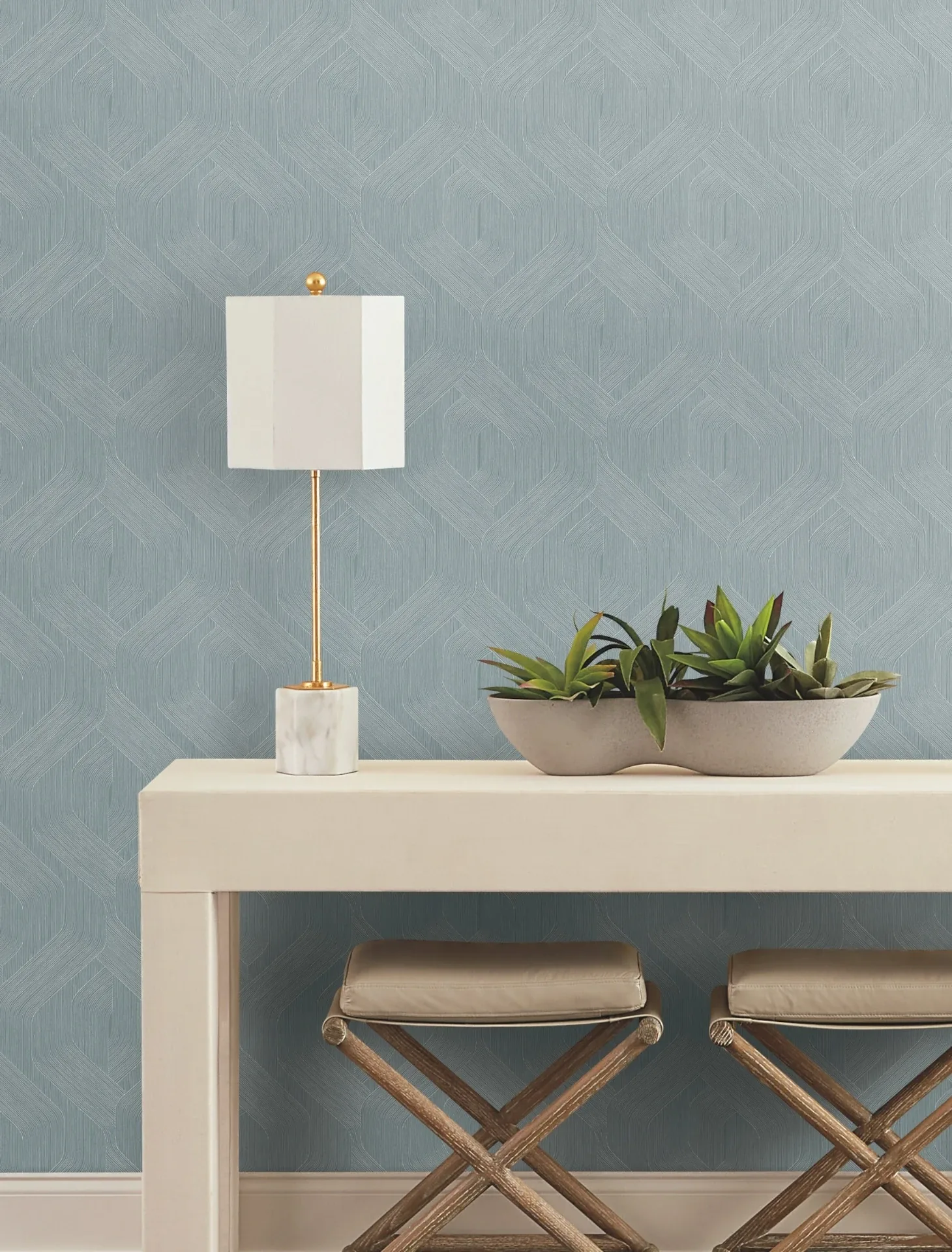 York Designer Series Fine Line Blue Geometric Wallpaper | Wallpaper Twins York Designer Series Fine Line Blue Geometric Wallpaper - SKU NT6194