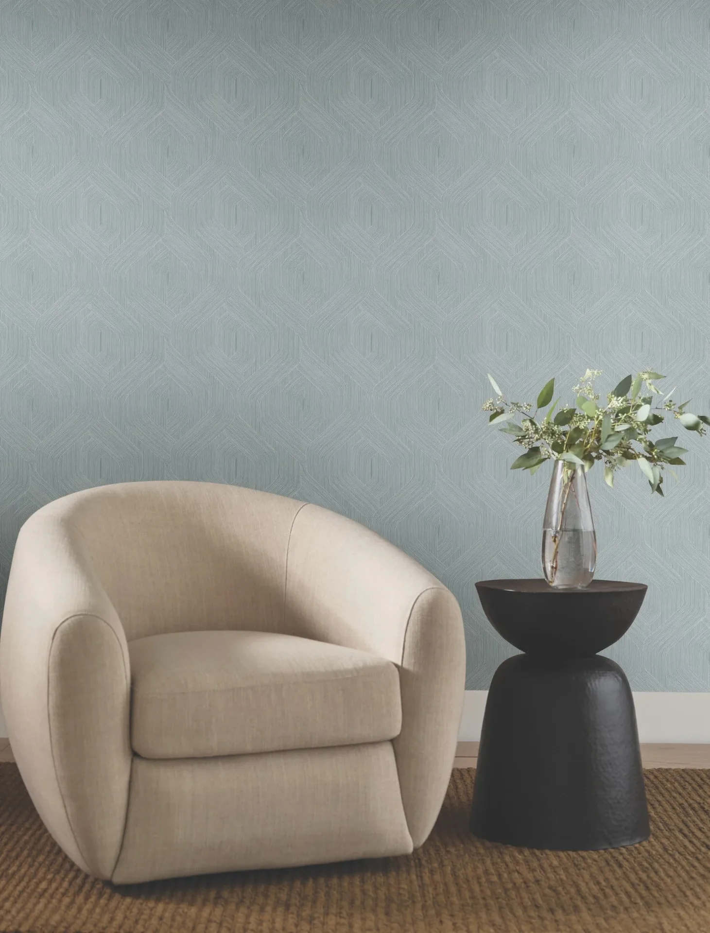 York Designer Series Fine Line Blue Geometric Wallpaper | Wallpaper Twins York Designer Series Fine Line Blue Geometric Wallpaper - SKU NT6194
