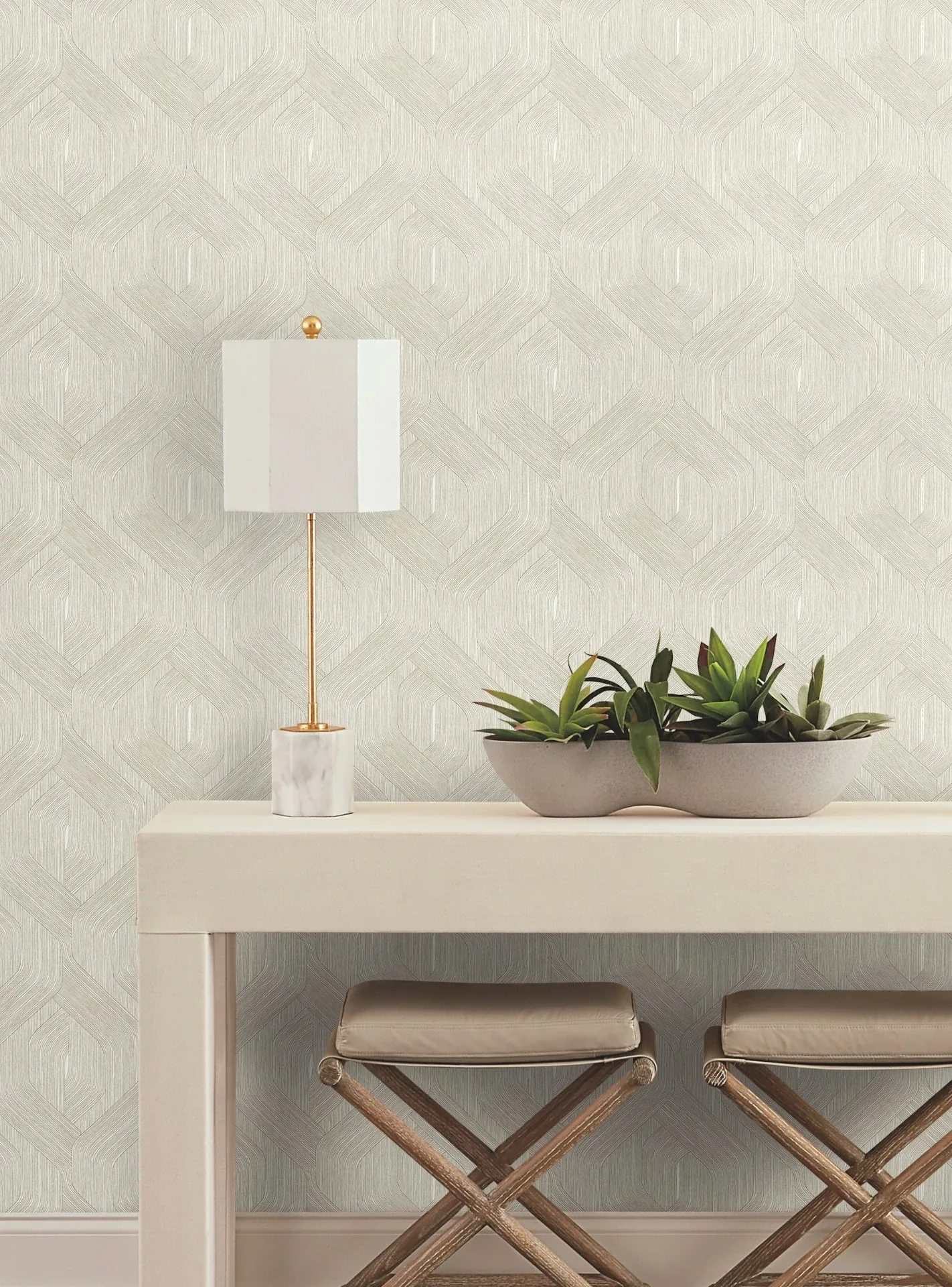 York Designer Series Fine Line Taupe Geometric Wallpaper - SKU NT6193