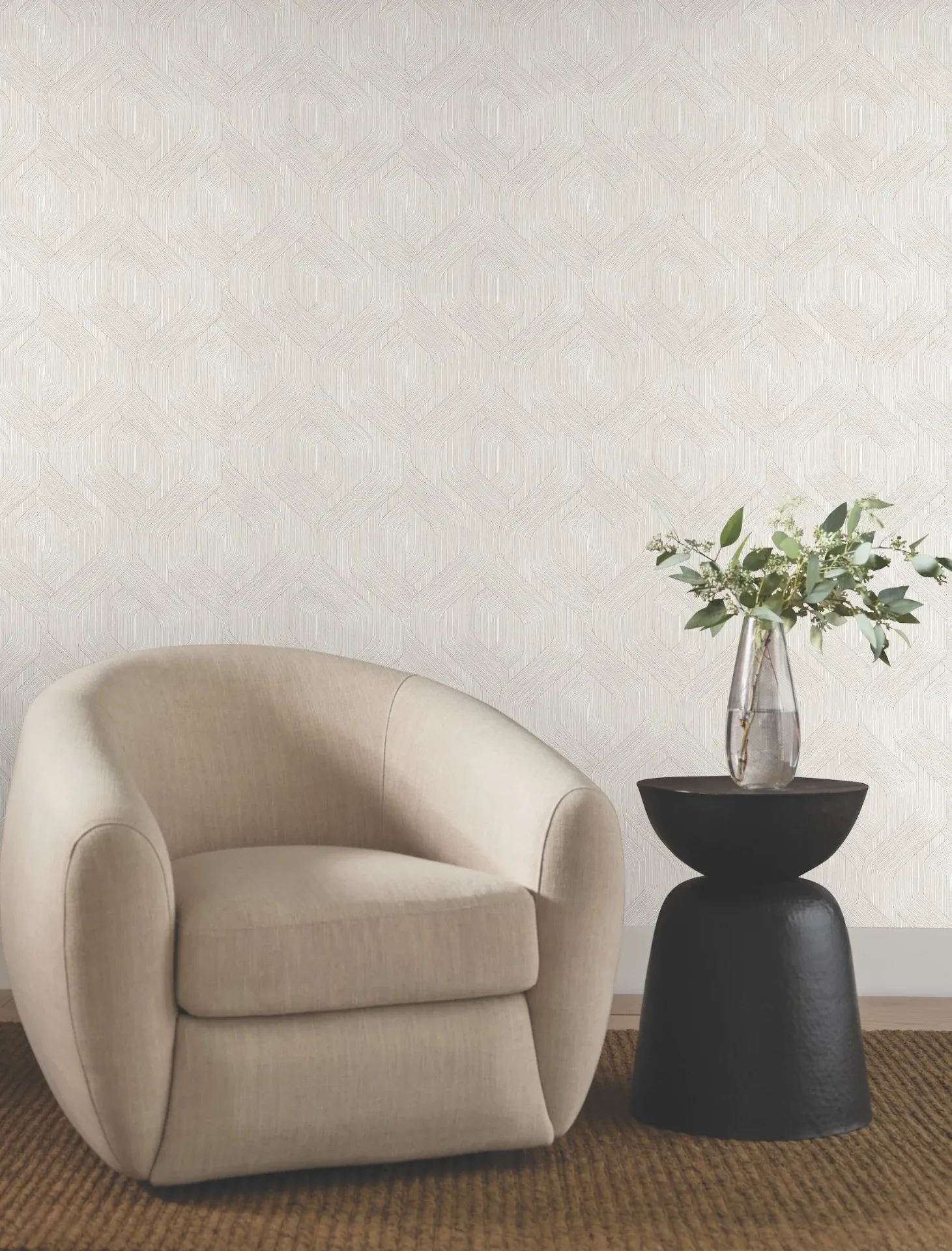 York Designer Series Fine Line Taupe Geometric Wallpaper - SKU NT6193