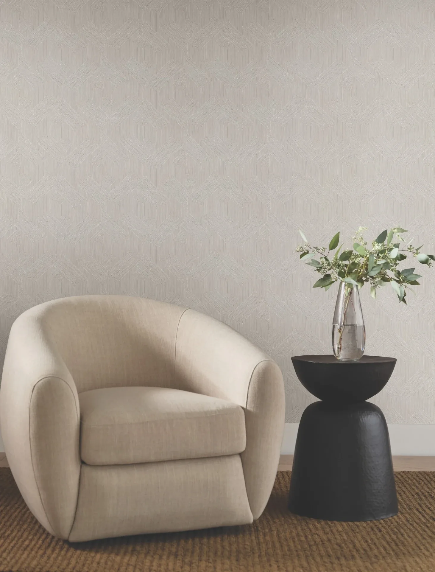 York Designer Series Fine Line Taupe Geometric Wallpaper - SKU NT6195