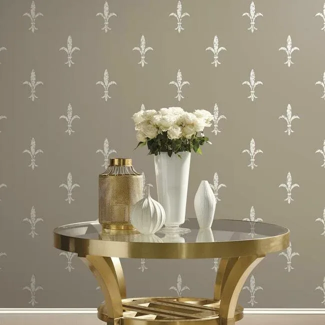 York Designer Series Fleur De Lis Cream Wallpaper - SKU KT2195