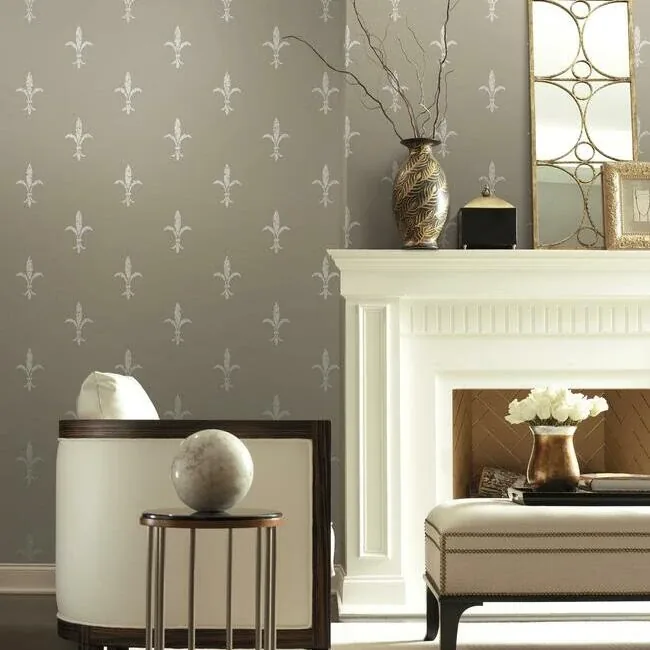 York Designer Series Fleur De Lis Cream Wallpaper - SKU KT2195