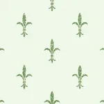 York Designer Series Fleur De Lis White & Green Wallpaper - SKU KT2194