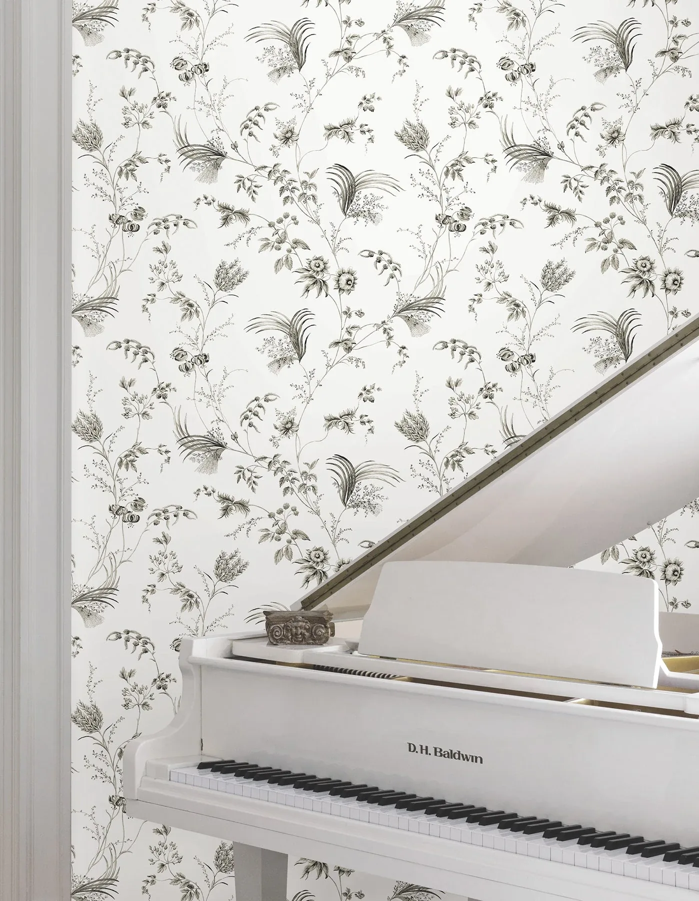 York Designer Series Floral Lace Black Wallpaper - SKU MX9682