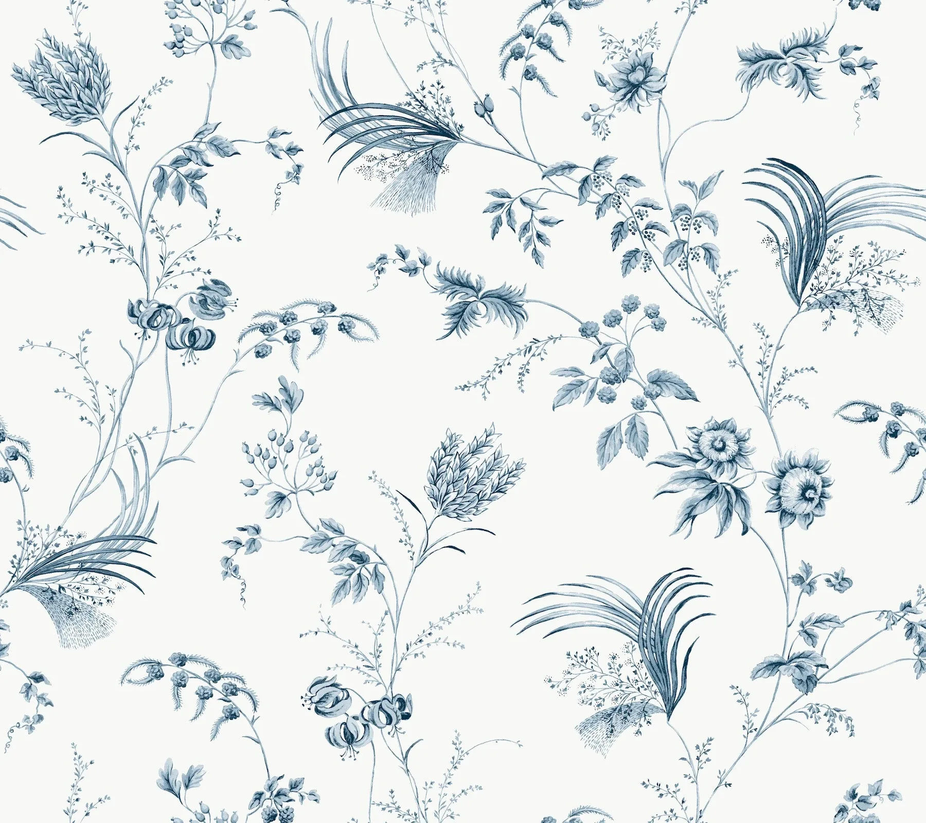 MX9683 | Floral Lace Navy Wallpaper