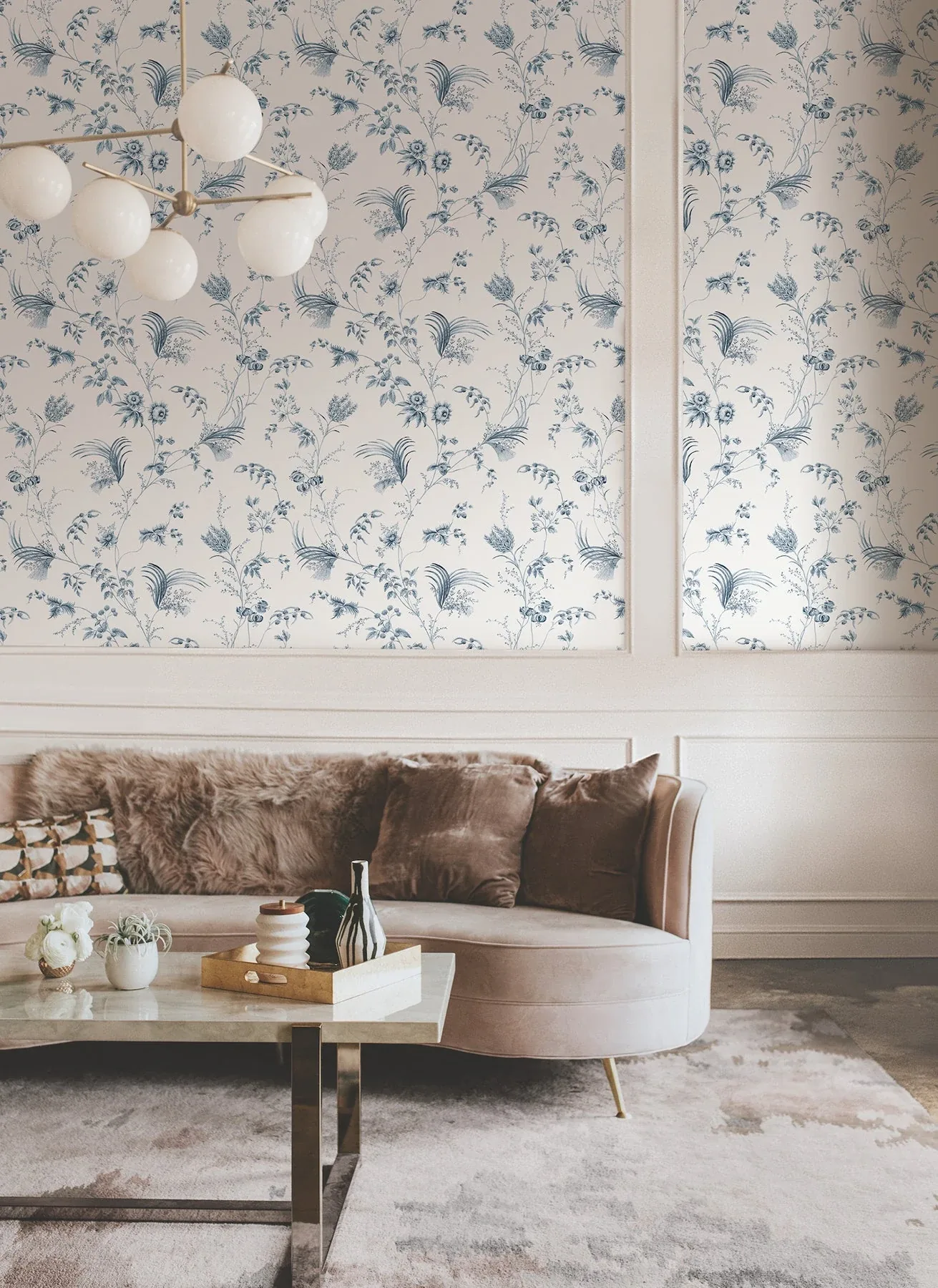 York Designer Series Floral Lace Navy Wallpaper - SKU MX9683