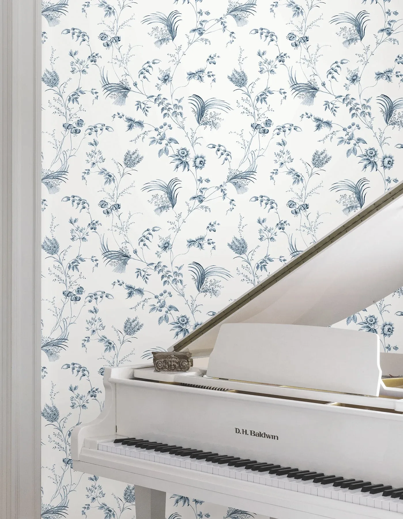 York Designer Series Floral Lace Navy Wallpaper - SKU MX9683