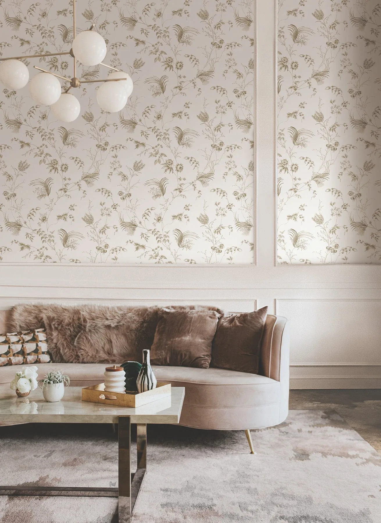 York Designer Series Floral Lace Taupe Wallpaper - SKU MX9681
