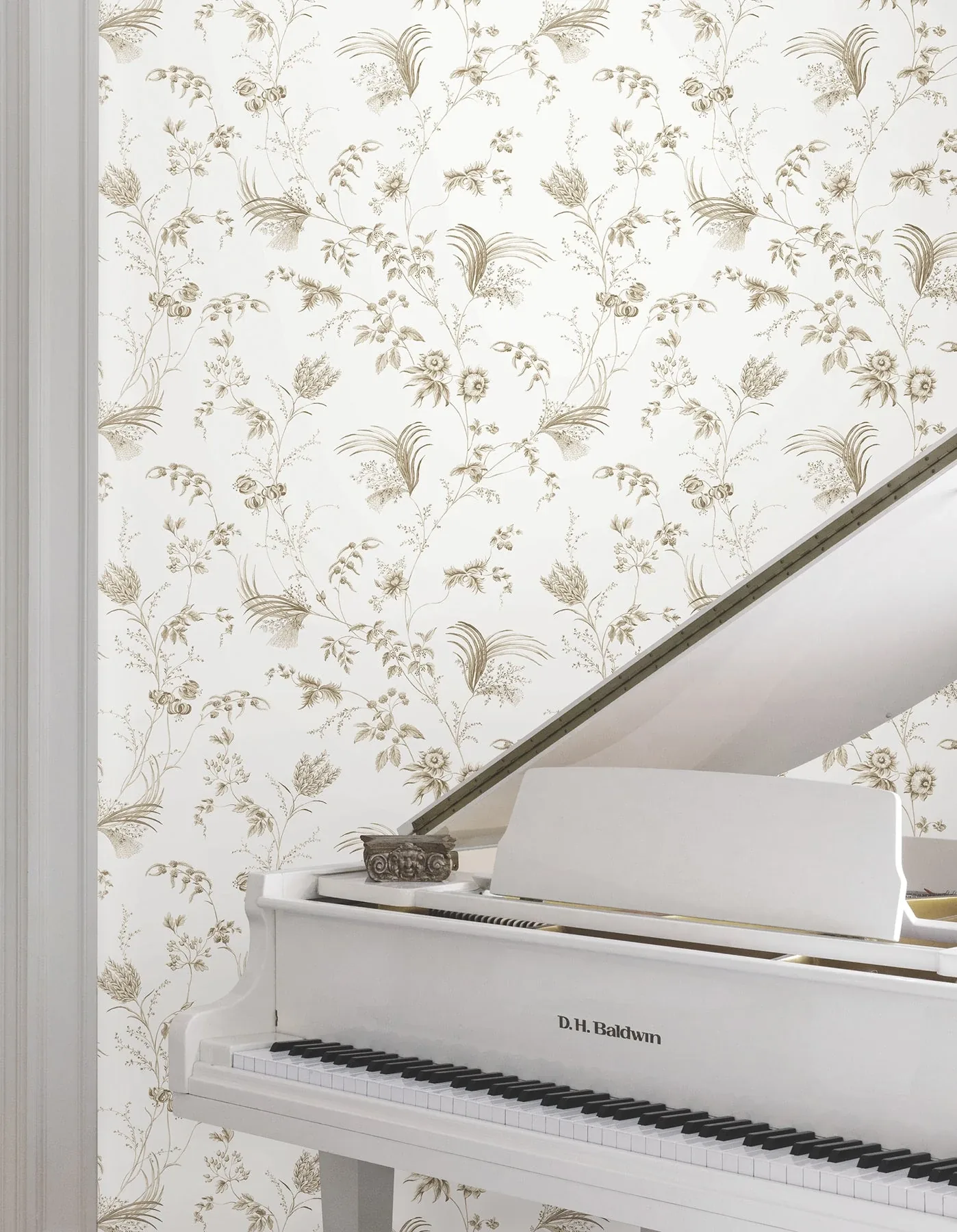 York Designer Series Floral Lace Taupe Wallpaper - SKU MX9681