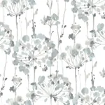 York Designer Series Flourish Sheer Blue & Grey Peel & Stick Wallpaper - SKU PSW1428RL