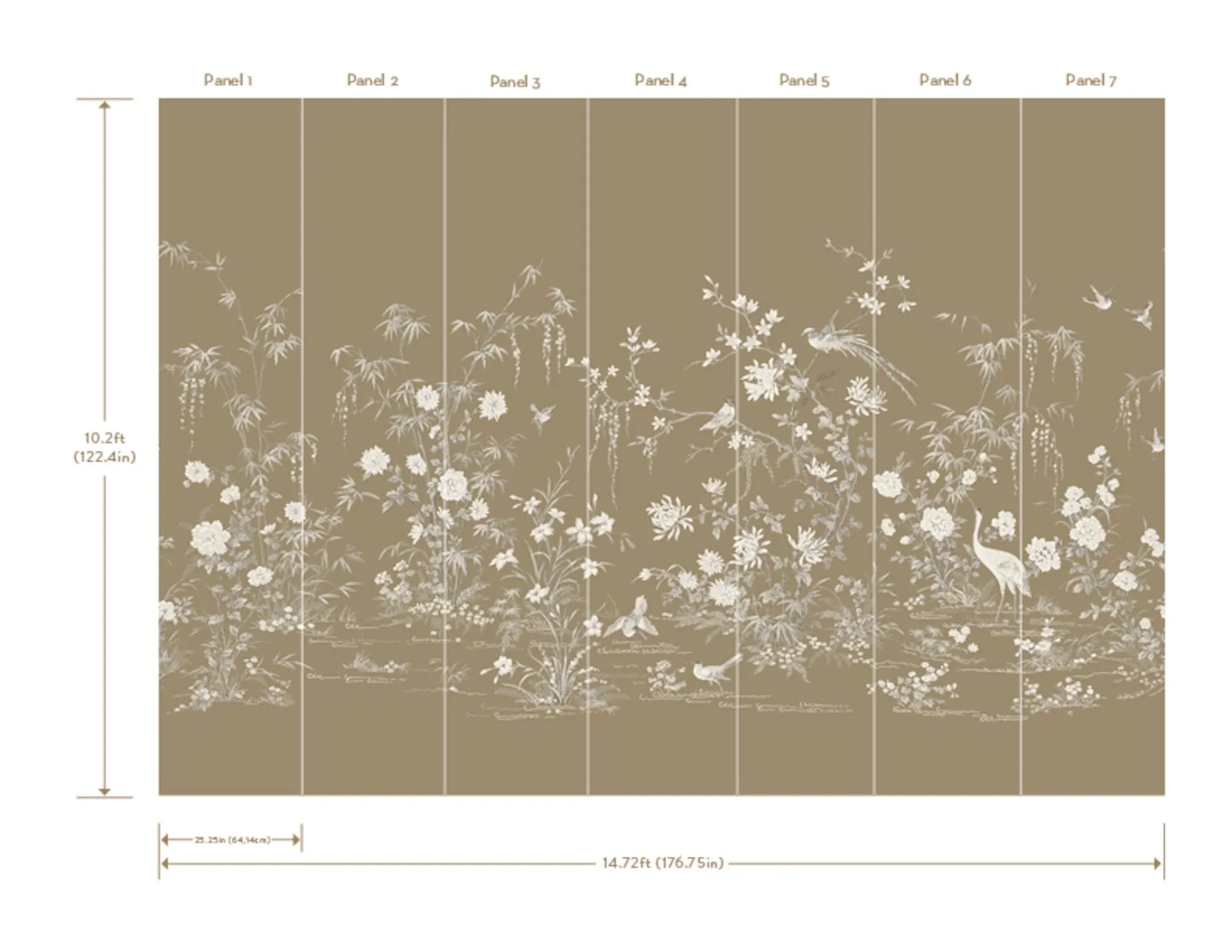 York Designer Series Flowering Vine Chino Brown Wall Mural - SKU KT2263M