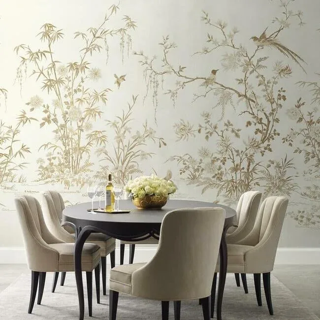 York Designer Series Flowering Vine Chino White Wall Mural - SKU KT2262M
