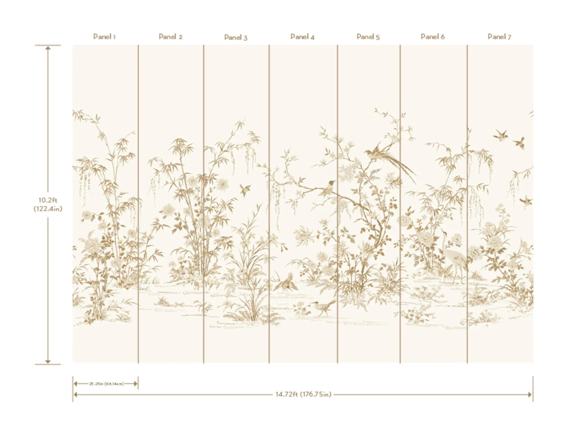 York Designer Series Flowering Vine Chino White Wall Mural - SKU KT2262M