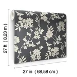 York Designer Series Flutter Vine Grey Wallpaper - SKU DT5025