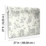 York Designer Series Flutter Vine White & Silver Wallpaper - SKU DT5023