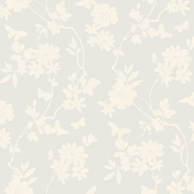 DT5024 | Flutter Vine White Wallpaper