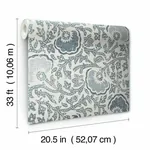 York Designer Series Fontaine Blue & Grey Wallpaper - SKU CH1441