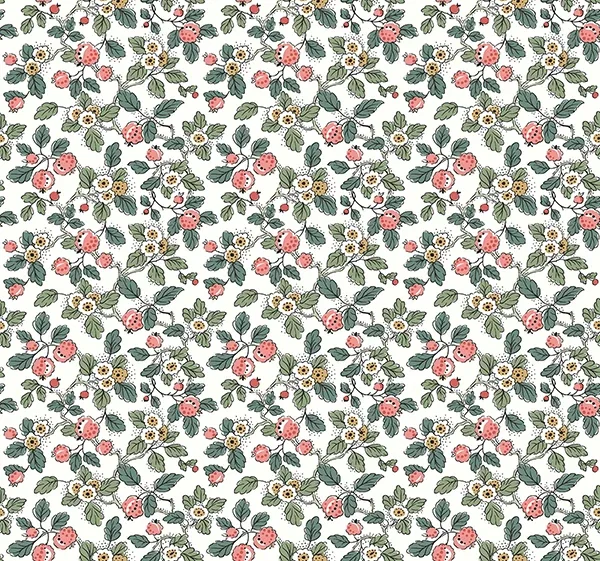 VP1412 | Framboise Pink Berry Vines Wallpaper