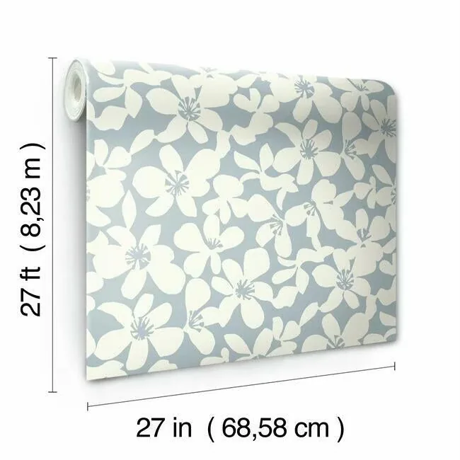 York Designer Series Free Spirit Blue Wallpaper - SKU BO6684