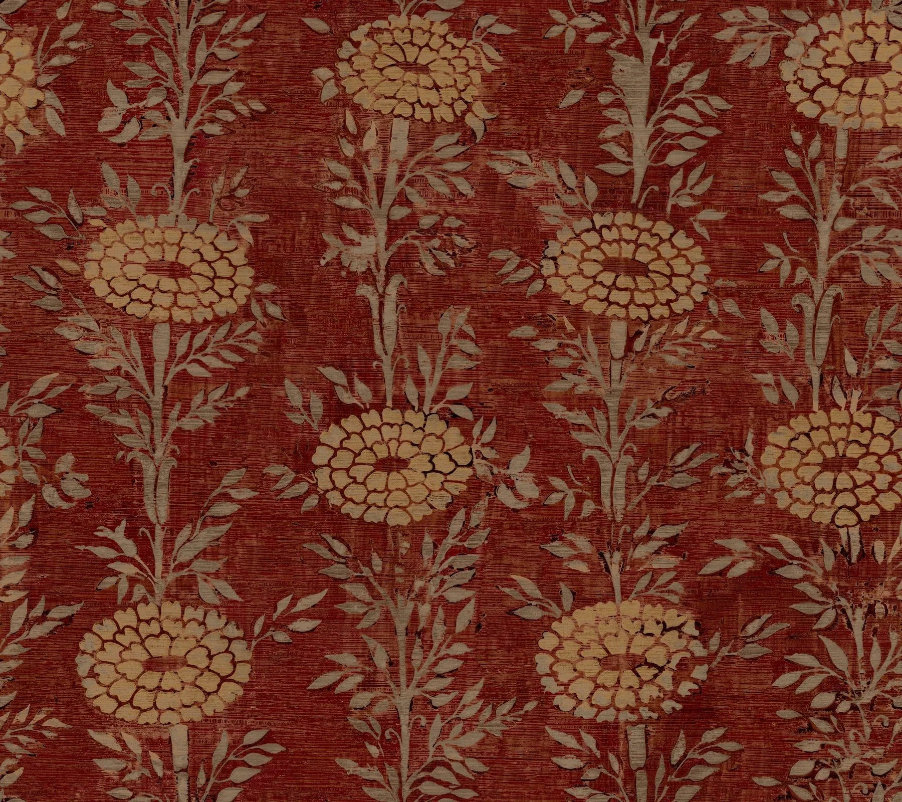 ZA8019 | French Marigold Red & Gold Wallpaper