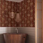 York Designer Series French Marigold Red & Gold Wallpaper - SKU ZA8019