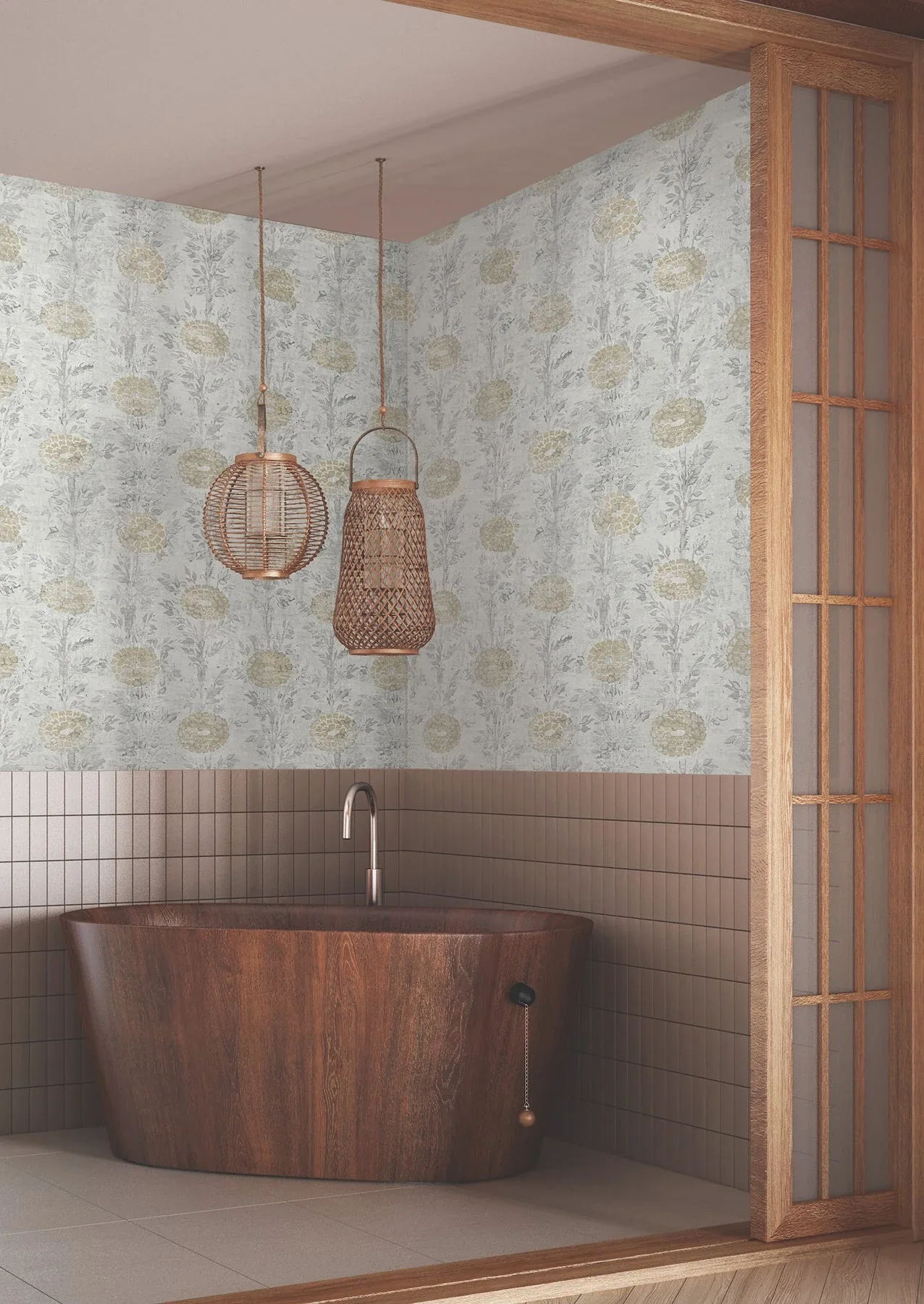 York Designer Series French Marigold White & Gold Wallpaper - SKU AF6516