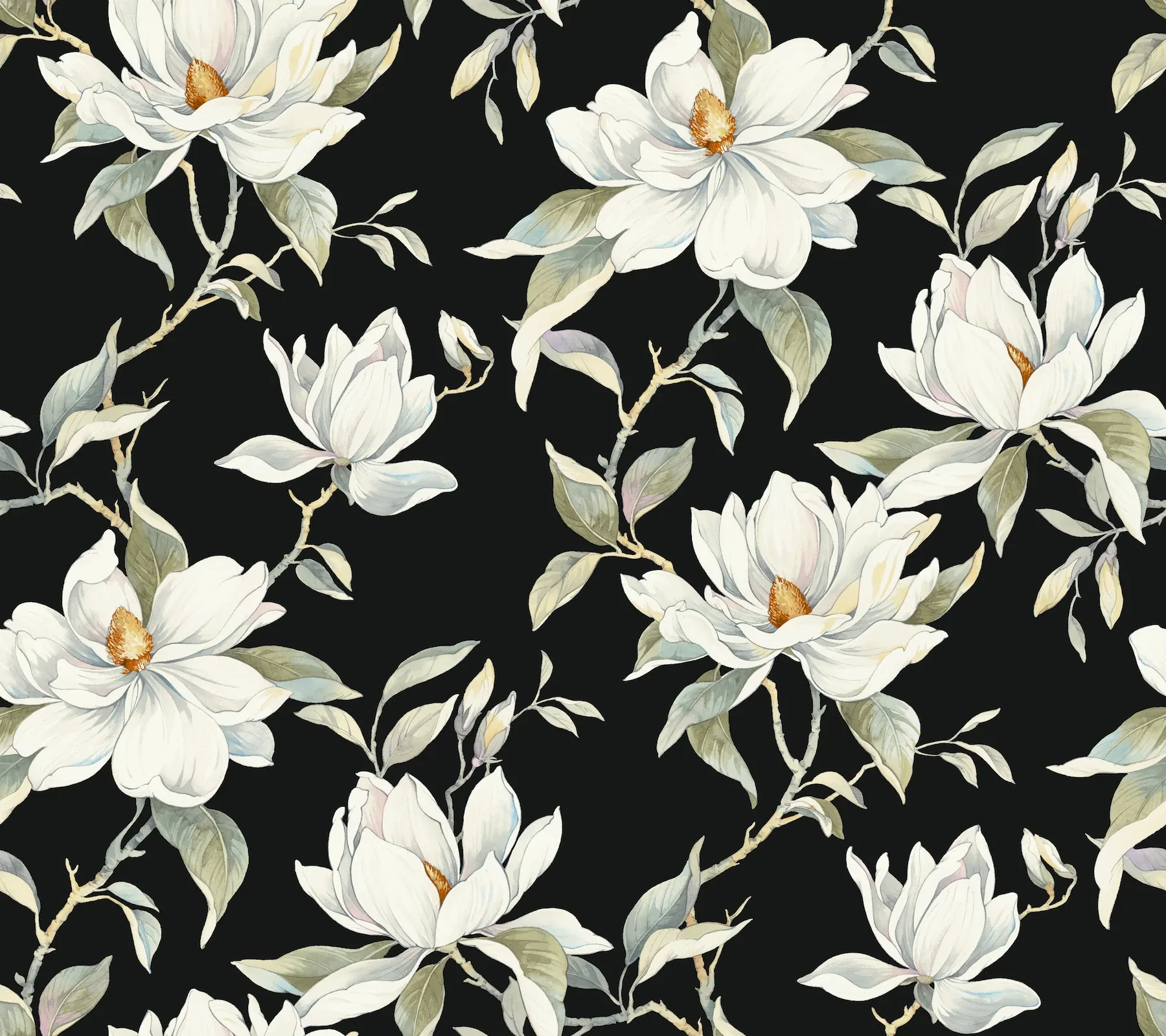 York Designer Series Garden Jewels Black Wallpaper - SKU DF3313