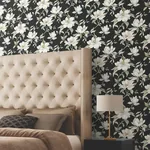 York Designer Series Garden Jewels Black Wallpaper - SKU DF3313