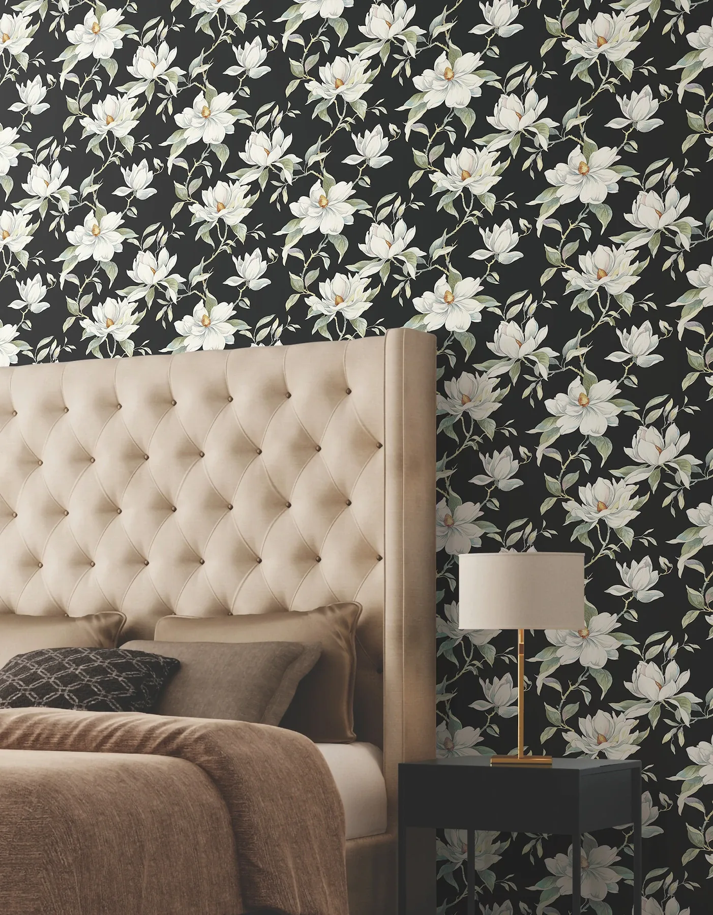 York Designer Series Garden Jewels Black Wallpaper - SKU DF3313