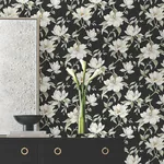 York Designer Series Garden Jewels Black Wallpaper - SKU DF3313