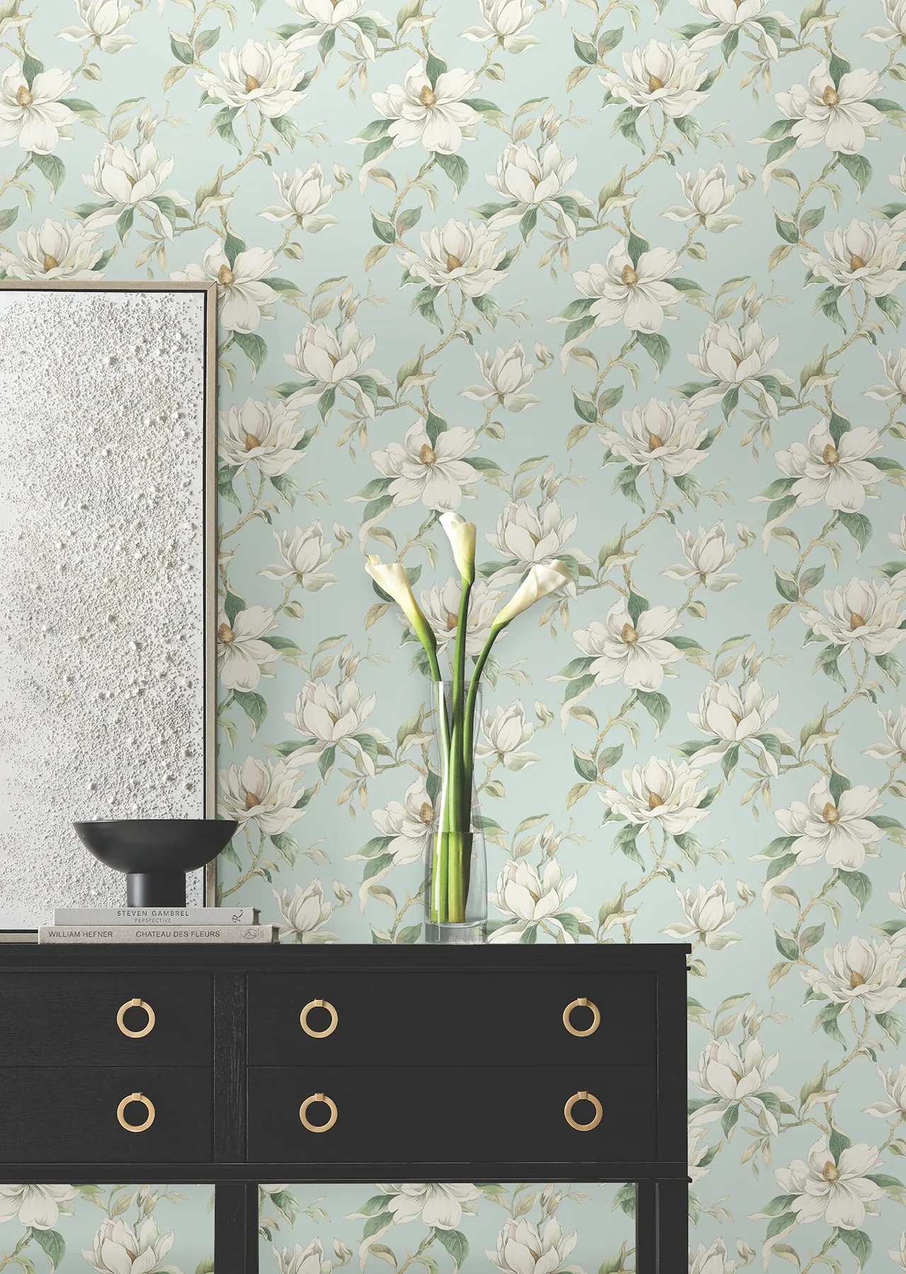 York Designer Series Garden Jewels Spa Wallpaper - SKU DF3315