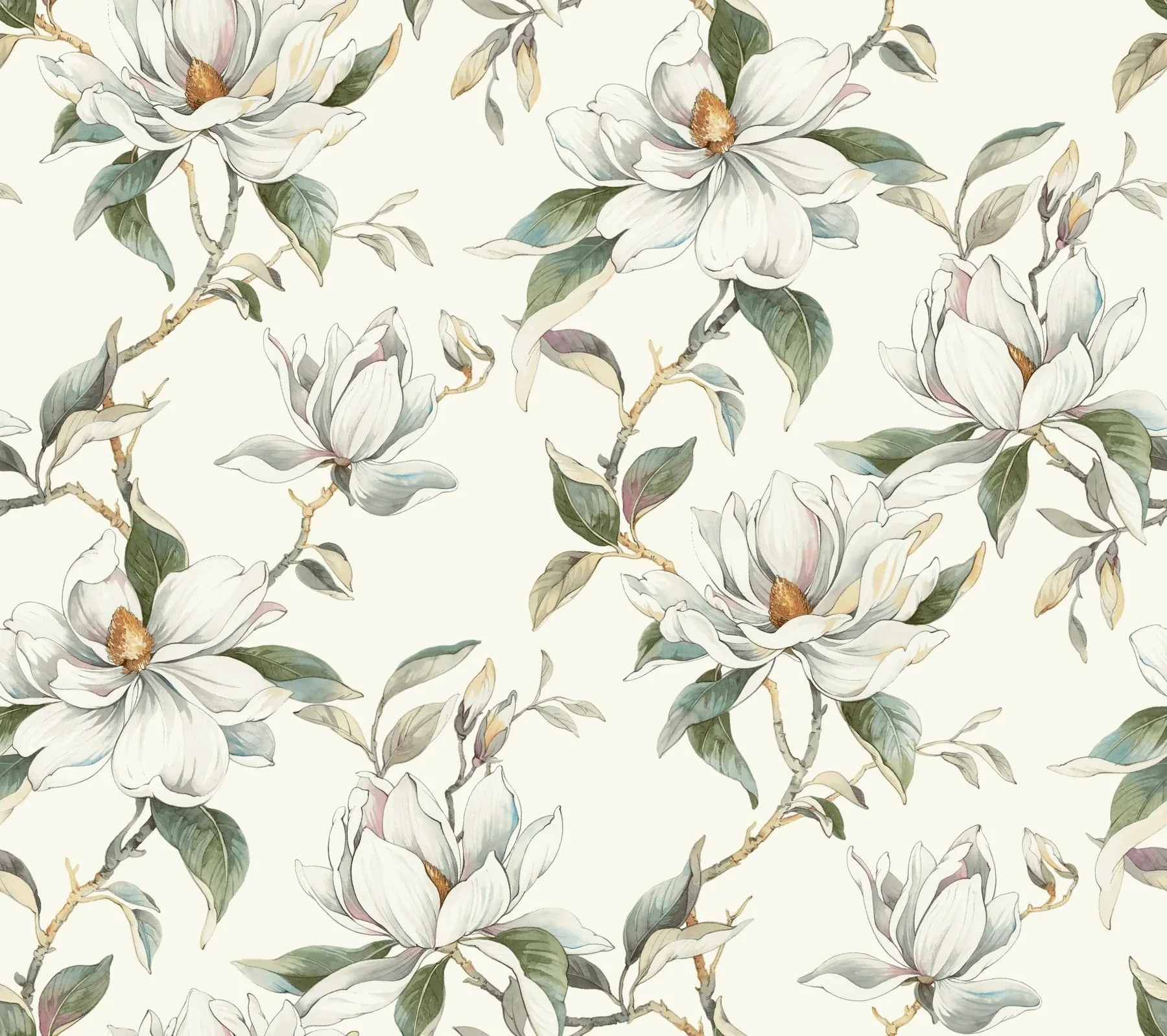 DF3311 | Garden Jewels White Wallpaper