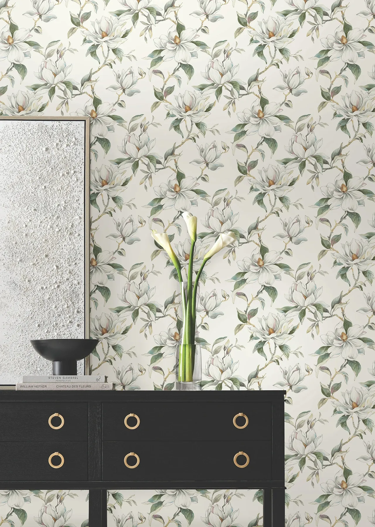 York Designer Series Garden Jewels White Wallpaper - SKU DF3311
