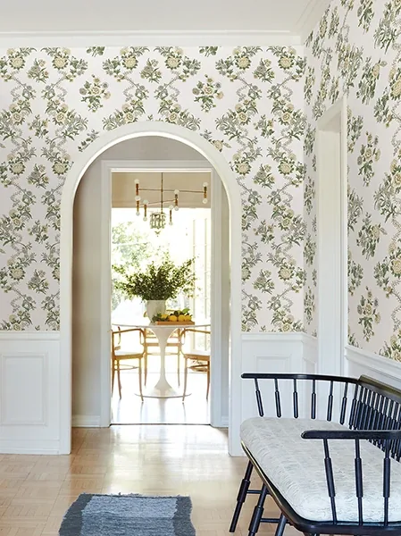 York Designer Series Genevieve Butter Floral Trail Wallpaper - SKU VP1421