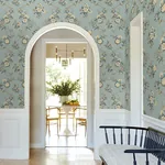 York Designer Series Genevieve Harbor Blue Floral Trail Wallpaper - SKU VP1422