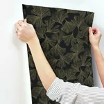 York Designer Series Gingko Toss Black Wallpaper - SKU DD3742