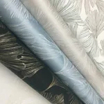 York Designer Series Gingko Toss Black Wallpaper - SKU DD3742