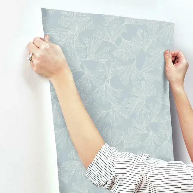 York Designer Series Gingko Toss Blue Wallpaper | Wallpaper Twins York Designer Series Gingko Toss Blue Wallpaper - SKU DD3743
