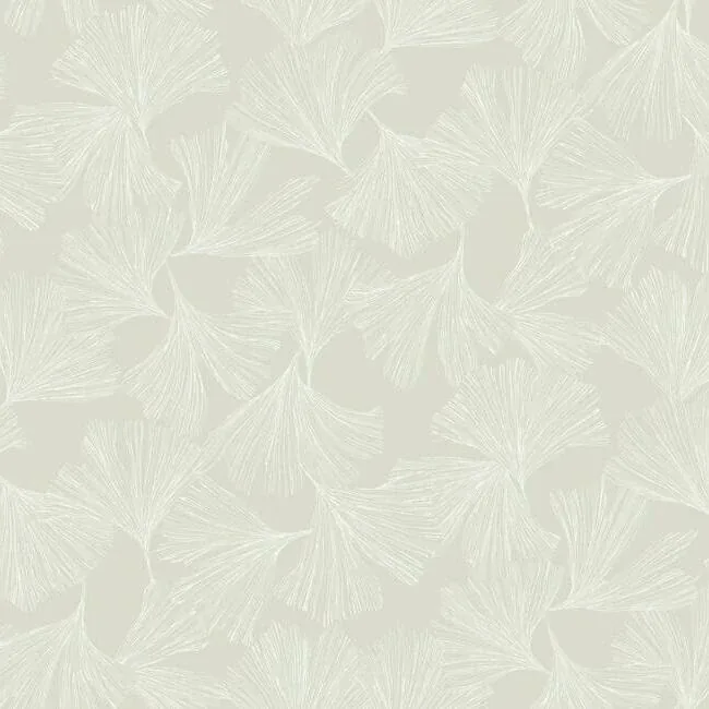 DD3744 | Gingko Toss Cream Wallpaper