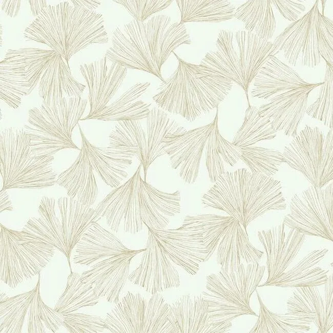 DD3741 | Gingko Toss Gold Wallpaper