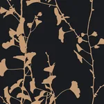 York Designer Series Ginkgo Silhouette Black & Gold Cork Wallpaper - SKU VR1512