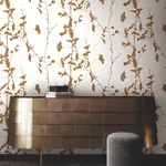 York Designer Series Ginkgo Silhouette Light Brown Cork Wallpaper - SKU VR1509