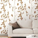 York Designer Series Ginkgo Silhouette Light Brown Cork Wallpaper - SKU VR1509