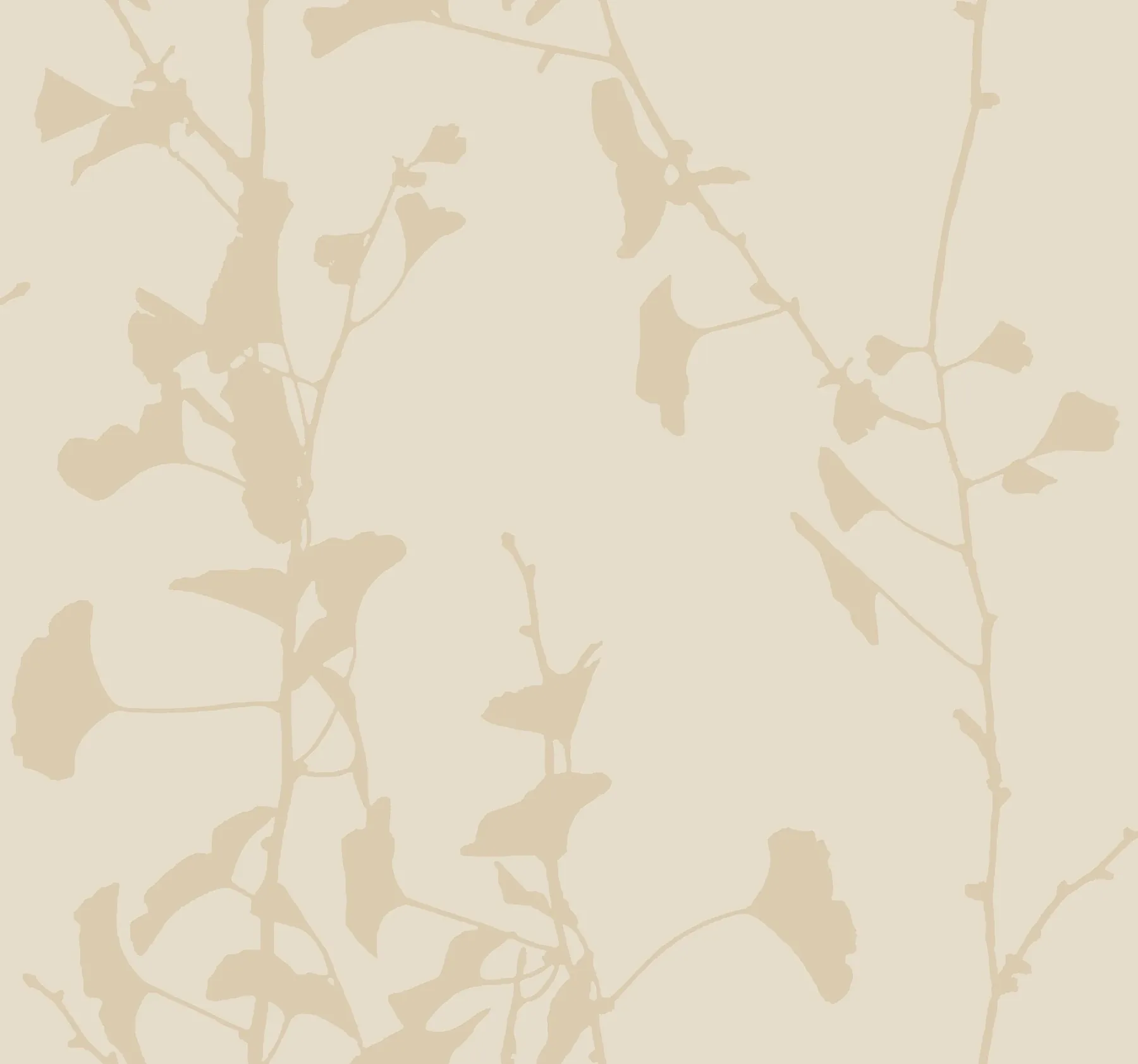 VR1511 | Ginkgo Silhouette Neutral Cork Wallpaper