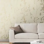 York Designer Series Ginkgo Silhouette Neutral Cork Wallpaper - SKU VR1511