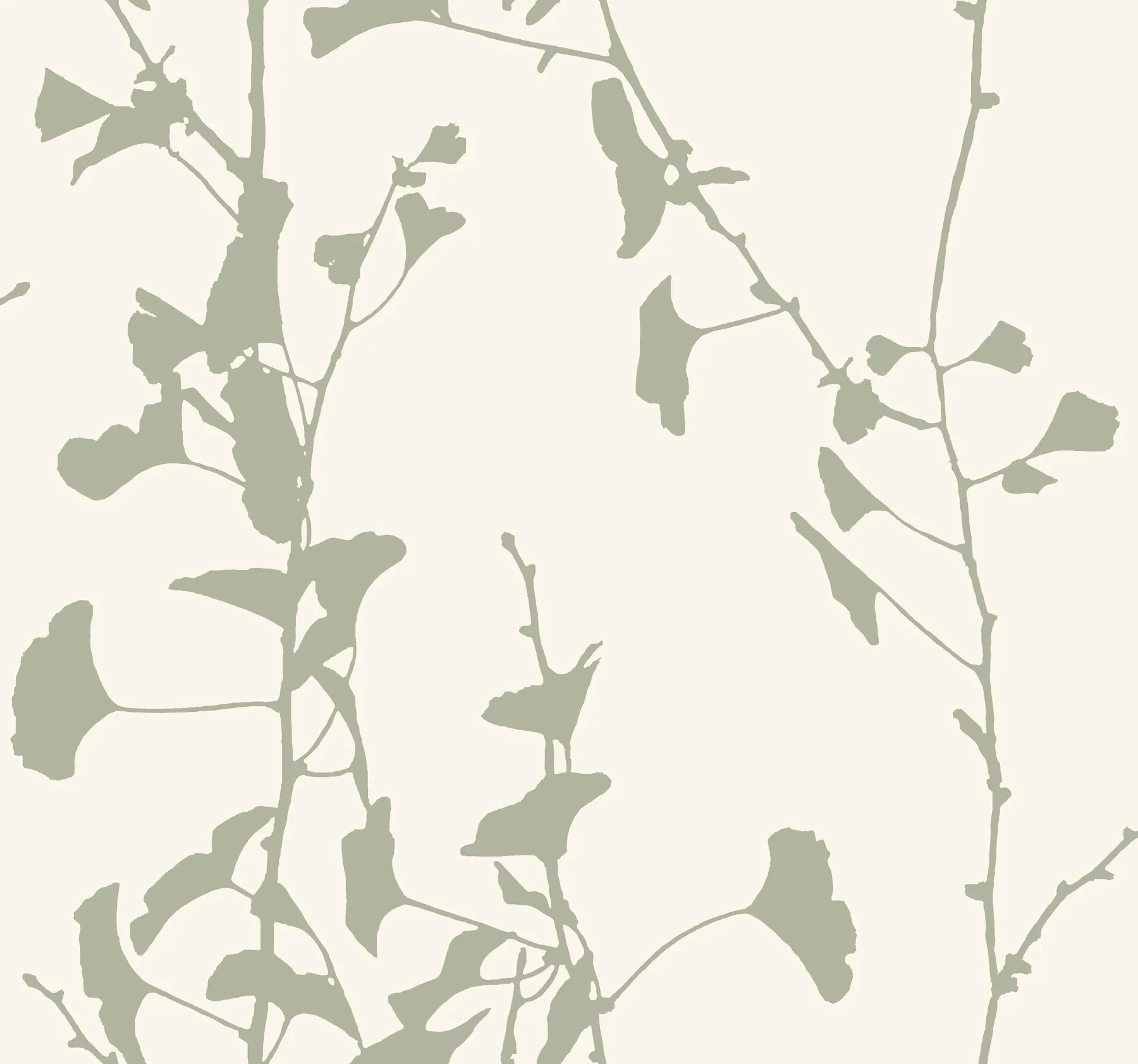 VR1510 | Ginkgo Silhouette Sage Cork Wallpaper